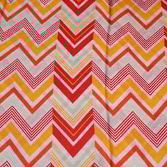 Geometric Zig Zag pattern Japan Cotton Silk Fabric