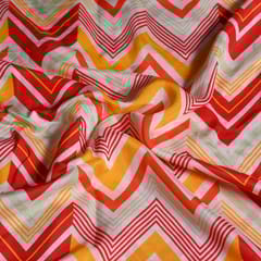 Geometric Zig Zag pattern Japan Cotton Silk Fabric