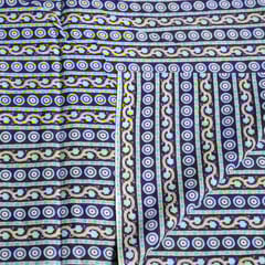 Purple Colour Stripes Pattern Cotton Printed Fabric