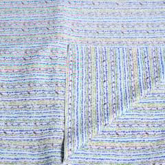 White With Blue Colour Stripes Cotton Printed Fabric