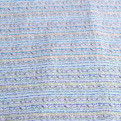 White With Blue Colour Stripes Cotton Printed Fabric