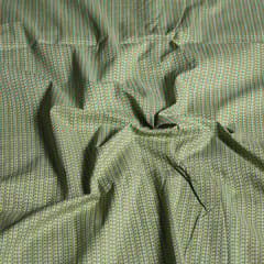 Green Colour Stripes Cotton Printed Fabric