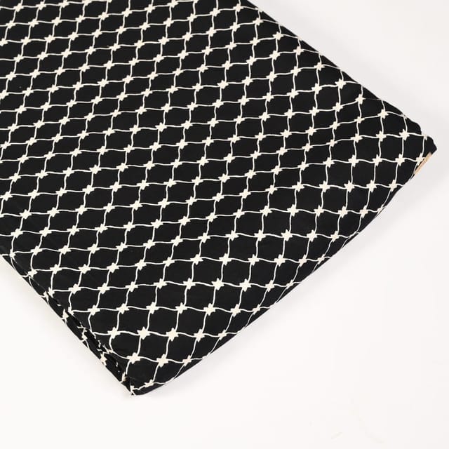 Black and white Cotton Printed Fabric
