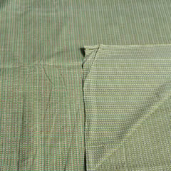 Green Colour Stripes Cotton Printed Fabric