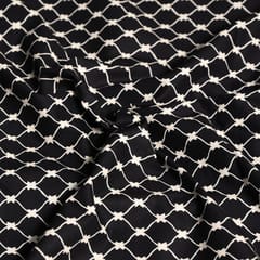 Black and white Cotton Printed Fabric