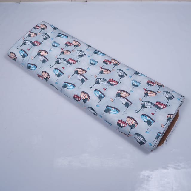 Multi Colour Bumper Car Cotton Print