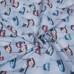 Multi Colour Bumper Car Cotton Print