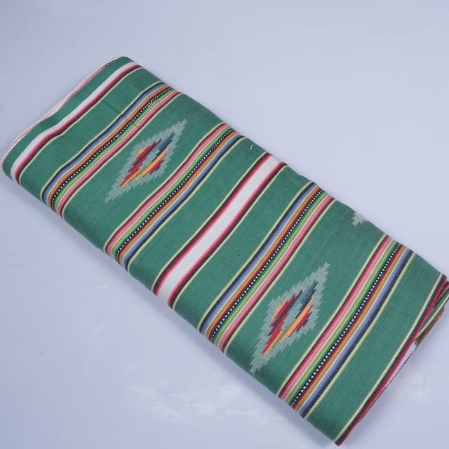 Green Geometric Cotton Jacquard