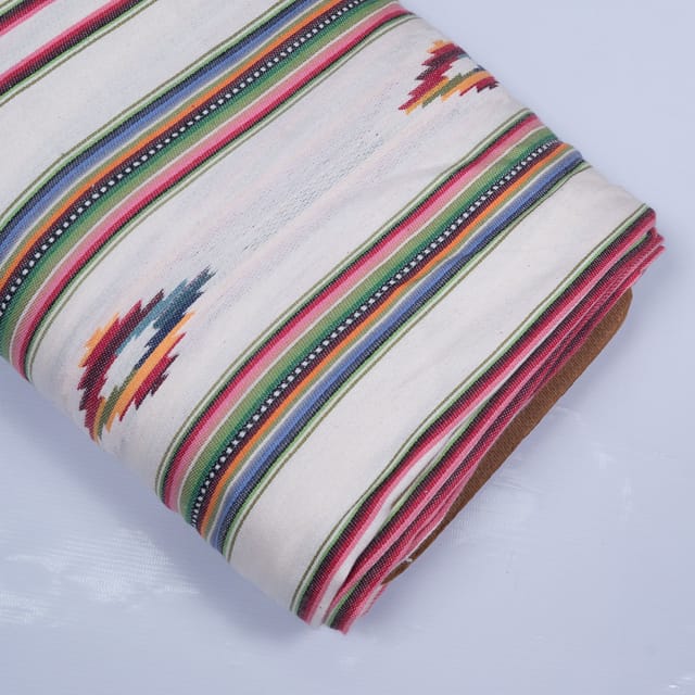 Cream Geometric Cotton Jacquard