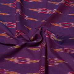 Grey with white leaves pattern cotton ikat fabric