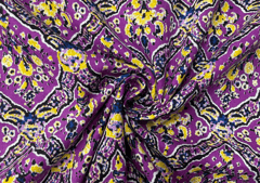 Printed Cotton Voil Purple Abstract
