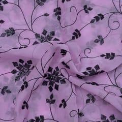 Light Pink Colour Satin Organza Embroidery