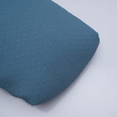 Greyish Blue Colour Pleated Dobby Georgette