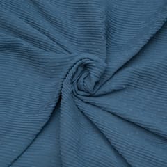 Greyish Blue Colour Pleated Dobby Georgette