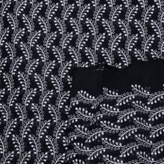 Black Colour Mal Chanderi Embroidery
