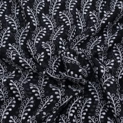 Black Colour Mal Chanderi Embroidery