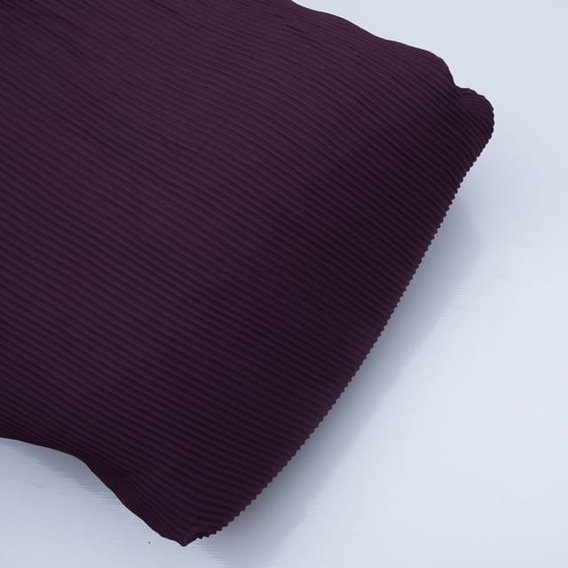 Wine Colour Pleated Georgette