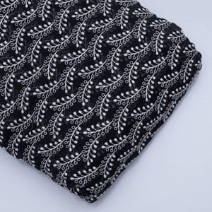 Black Colour Mal Chanderi Embroidery