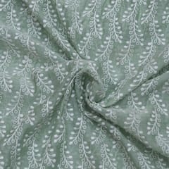 Pista Green Colour Mal Chanderi Embroidery