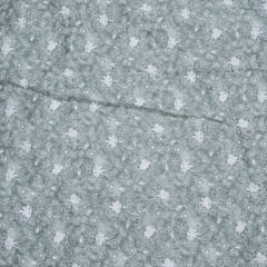 Greenish Grey Colour Pure Organza Embroidery