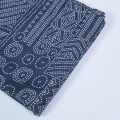Blue Colour Cotton Printed Fabric