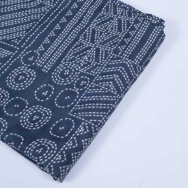 Blue Colour Cotton Printed Fabric