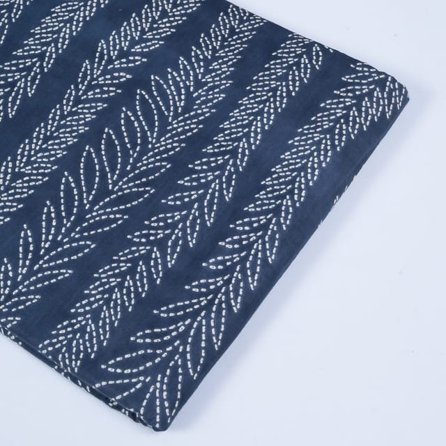 Blue Colour Cotton Printed Fabric