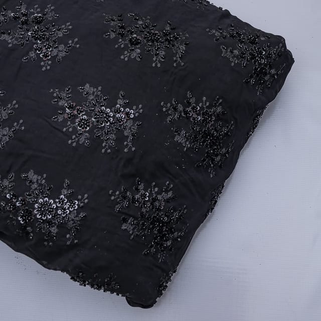 Black Colour Imported Georgette Embroidery