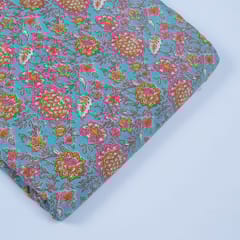 Blue Colour Cotton Printed Fabric