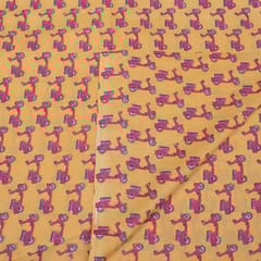 Mustard Colour Cotton Printed Fabric
