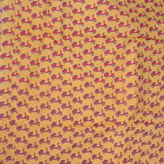 Mustard Colour Cotton Printed Fabric
