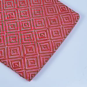 Red Colour Cotton Printed Fabric