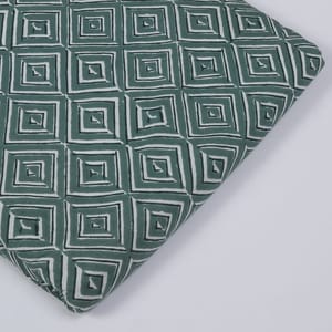Green Colour Cotton Printed Fabric