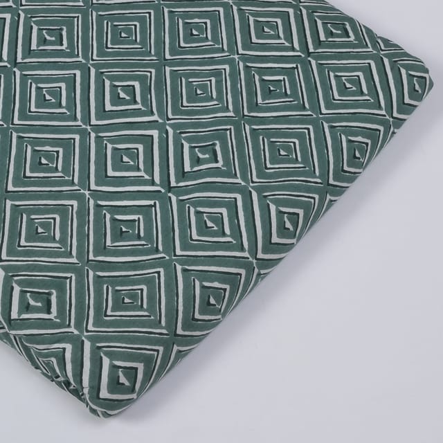 Green Colour Cotton Printed Fabric