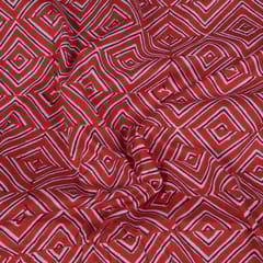 Red Colour Cotton Printed Fabric
