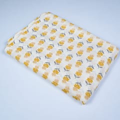 Cream Colour Cotton Printed Fabric