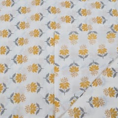 Cream Colour Cotton Printed Fabric