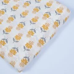 Cream Colour Cotton Printed Fabric