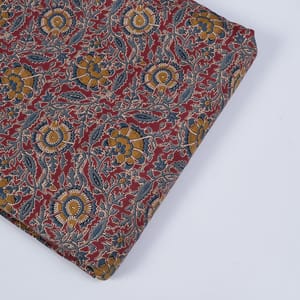 Maroon Colour Cotton Printed Fabric