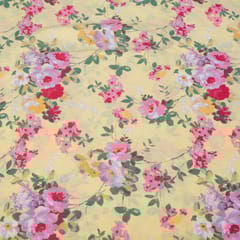 Yellow Colour Cotton Printed Fabric