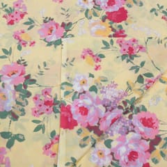 Yellow Colour Cotton Printed Fabric
