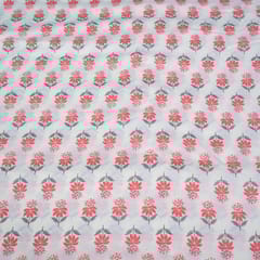 Cream Colour Cotton Printed Fabric