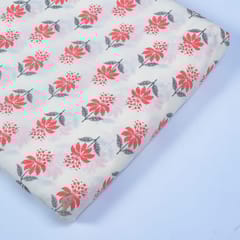 Cream Colour Cotton Printed Fabric