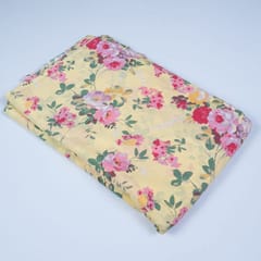 Yellow Colour Cotton Printed Fabric