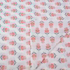 Cream Colour Cotton Printed Fabric