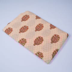 Peach Colour Cotton Printed Fabric