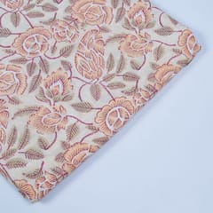 Light Beige Colour Cotton Rapid Printed Fabric