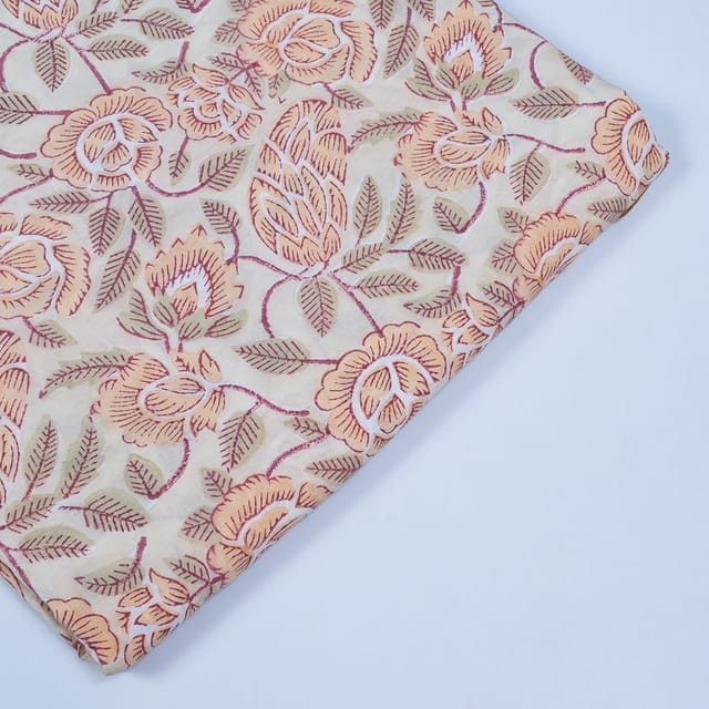 Light Beige Colour Cotton Rapid Printed Fabric