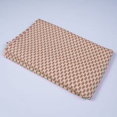 Peach Colour Cotton Printed Fabric