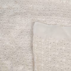 White Colour Dyeable Georgette Embroidered Fabric